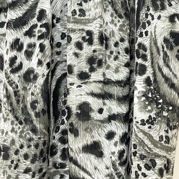 New Lette Small Gray Black Silver Threading Animal Print Swim Cover Boutique NWT - Picture 8 of 10